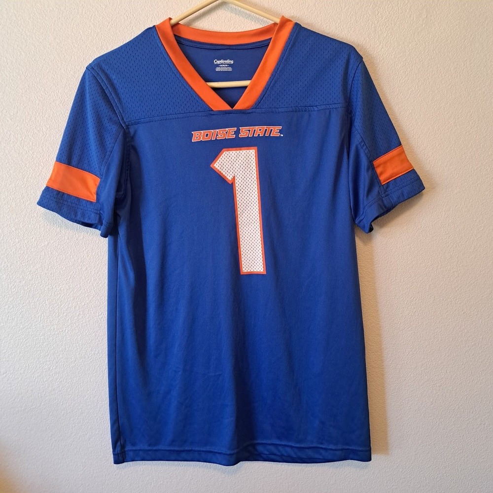 Captivating Boise State Broncos Jersey Womens Medium Blue Orange V-Neck No 1